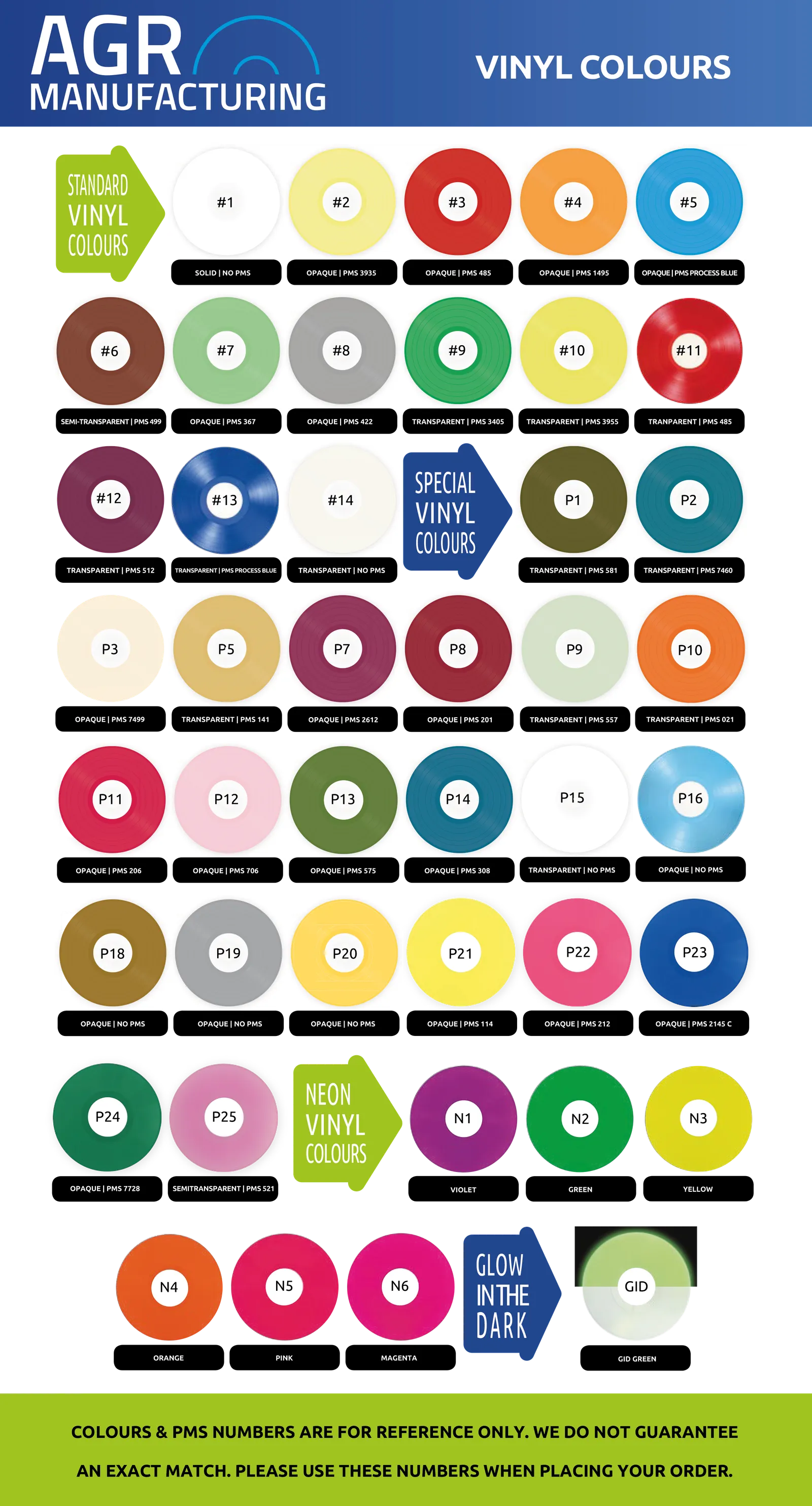 AGR Vinyl colours